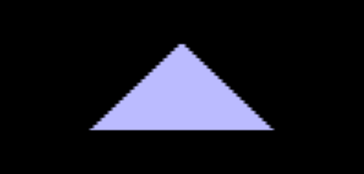 A pixellated, badly scaled triangle.